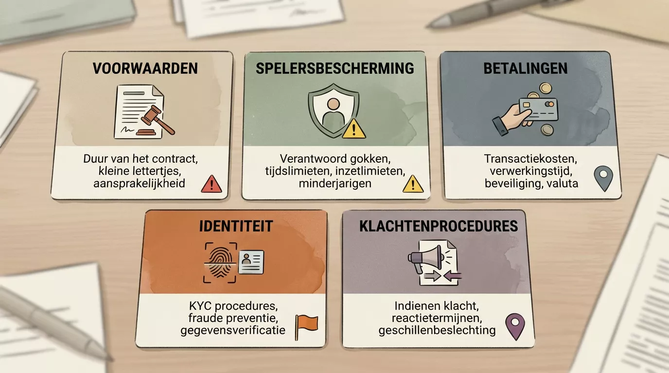 Overzicht van risicocategorieën bij onduidelijke kansspelaanbieders